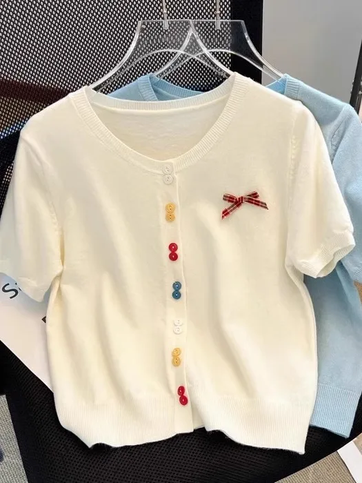 

Шикарный свободный вязаный кардиган ort Sve для женщин больших размеров, летняя утягивающая футболка, корейская повседневная одежда