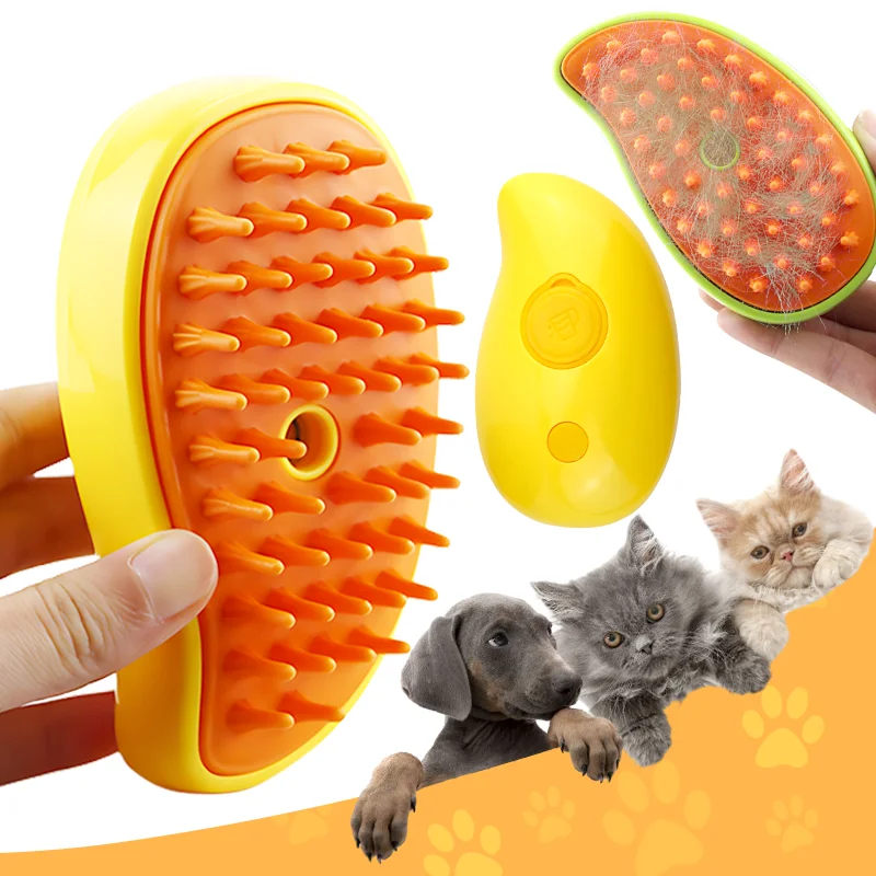 Cat Steam Brush Cleaning Steamy Spray Electric Spray Water Spray Comb 3 In 1 Hair Removal Grooming Supplies Pets Accessories