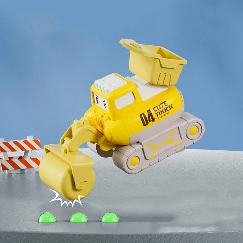 Criança dos desenhos animados carro de brinquedo mini imprensa ir veículos inércia puxar para trás carros crianças educação rastejando para crianças meninos