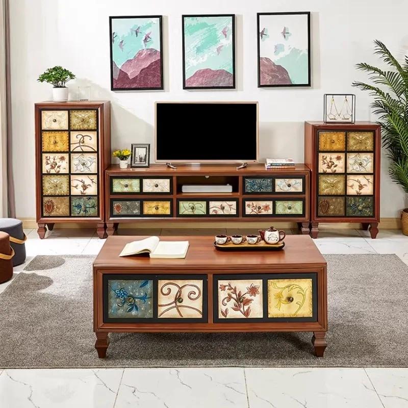 

Эстетичная винтажная тумба под телевизор с глянцевыми ящиками, роскошная тумба для ТВ, дизайн для гостиной, мебель для дома, аксессуары для дома, распродажа