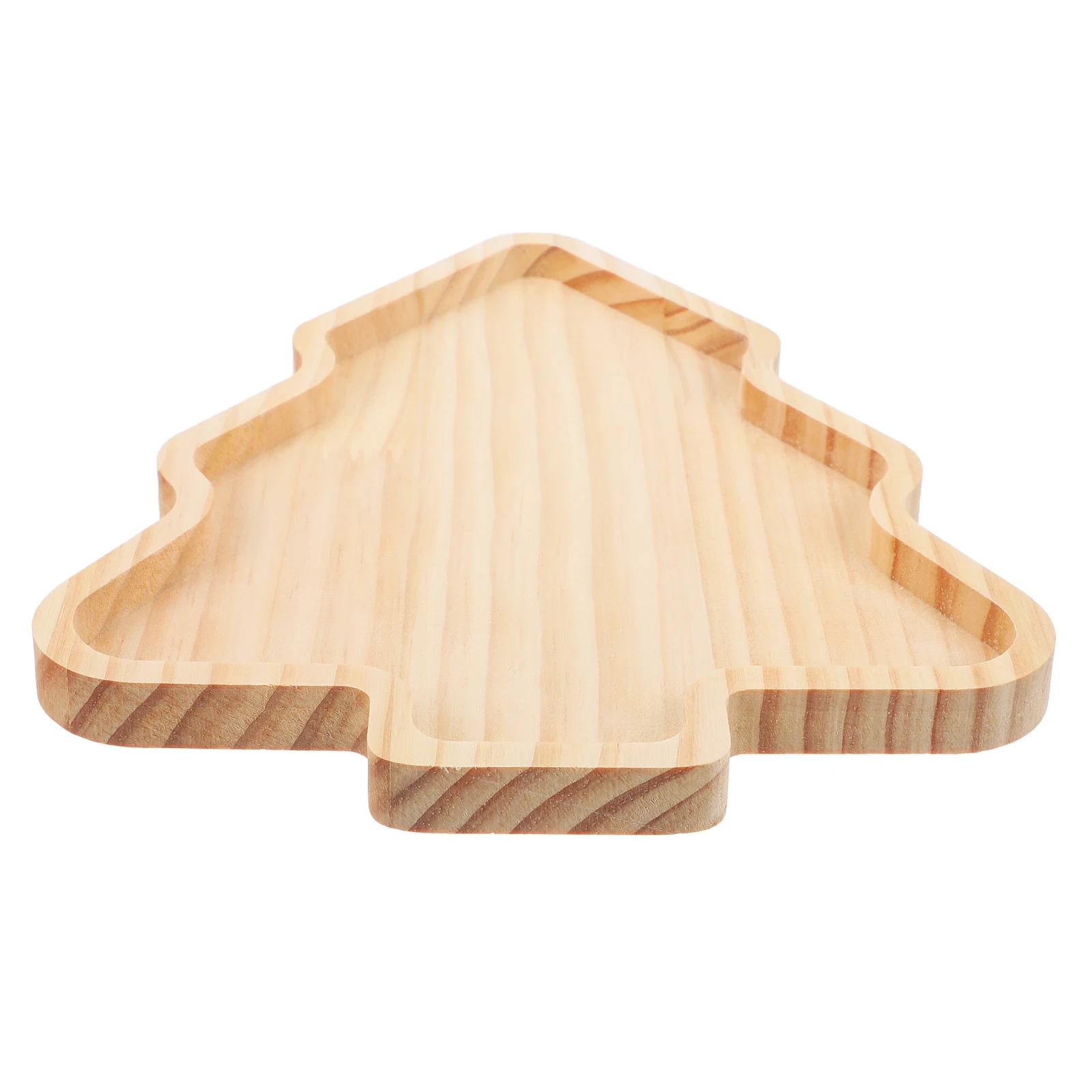 

1pc Bamboo Serving Tray Christmas Tree Shaped Wood Appetizer Plate Dessert Fruit Snack Dish Party Picnic Kitchen Use