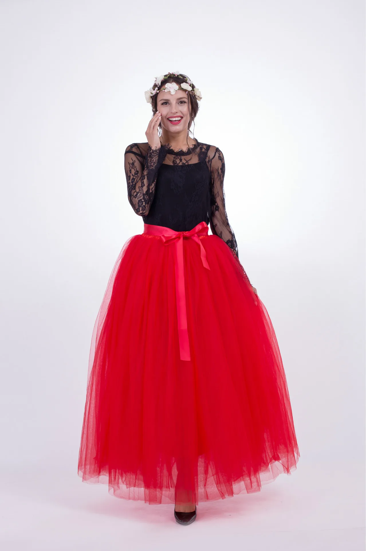 7-Layer 100Cm Explosie Stijl Rok Ondersteuning Tutu Rok Dans Rok Mesh Rok Dweilen Lange Rok Onderrok 새장