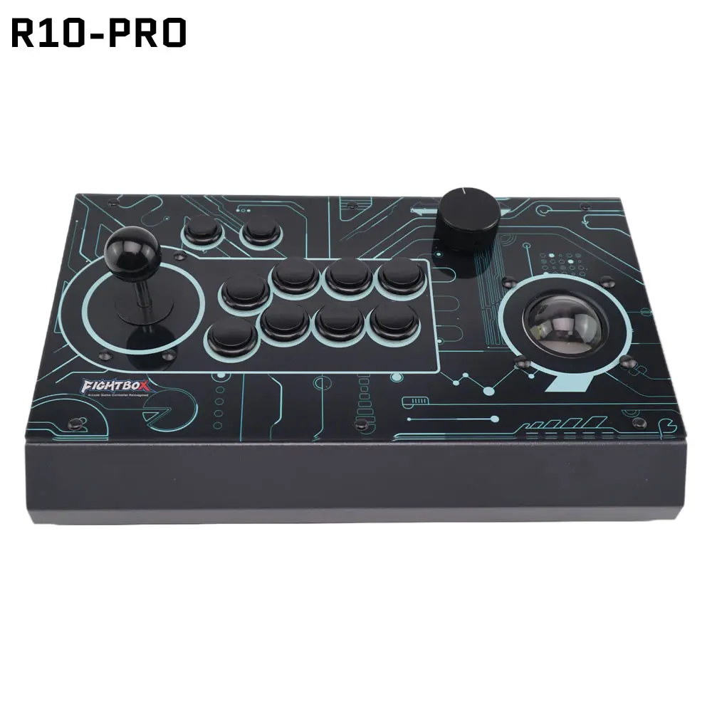 FightBox R10-PRO Arcade Fight Stick with Trackball & Spinner GP2040-CE Raspberry Pico  Retro Game Controller for PC PS4 SWITCH