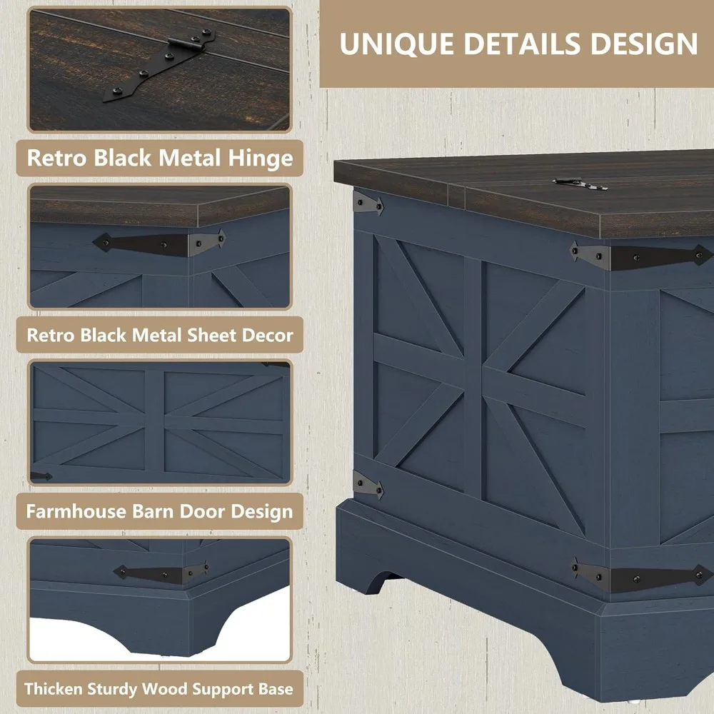 طاولة قهوة حديثة على طراز المزرعة مع مساحة تخزين قابلة للرفع، طاولة مركزية خشبية لغرفة المعيشة/الاستخدام المنزلي
