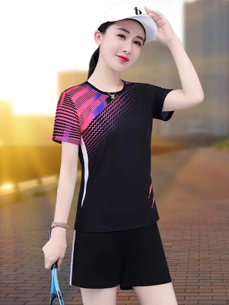 

Спортивный комплект Ice Silk Qui Dry Women Summer Thin New Large Size Casual ort Sve orts Running Two Piece Set круглый Ne Po...