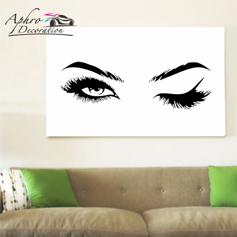 Creative Pretty Eyelashes Wall Sticker For Girl Room Living Room Decorations For Home Wallpaper Mural Art Decals Sexy Stickers