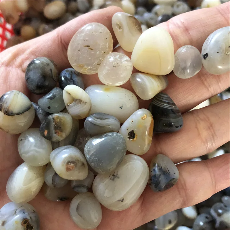 500g Wholesale Natural Aquatic agate tumbles crystal gravel Stones For Decoration