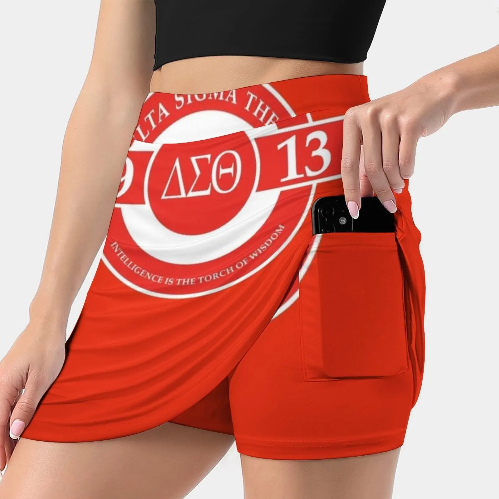 

Alternative Dst 1913 Letters Seal Women's skirt With Hide Pocket Tennis Skirt Golf Skirts Badminton Skirts Running skirts Noble