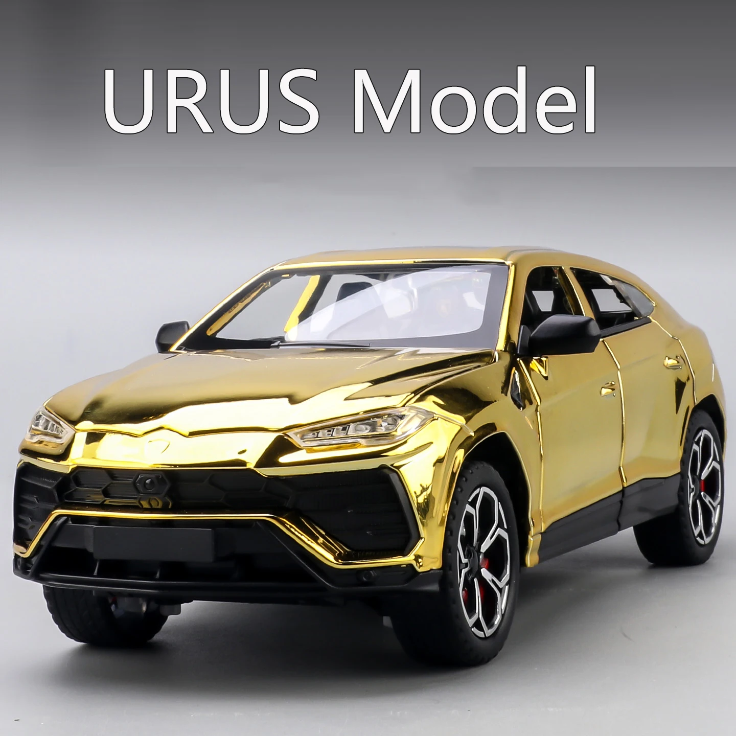 New 1:24 Simulated Lambo Urus Alloy Car Model Sound And Light Pull Back Toy Car Off-Road Vehicle Boys Collection Ornaments Gift