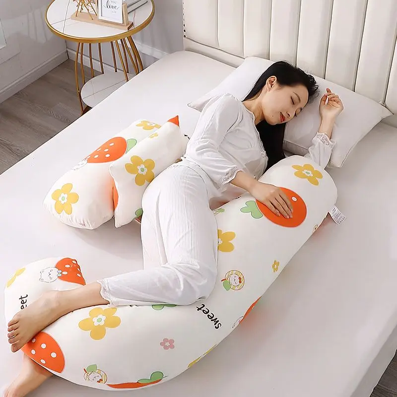 Four Season Cotton Pregnant Women Waist Protection Pillow Side Sleeping Support Pregnancy Pillow Cartoon Style Bedding Supplies