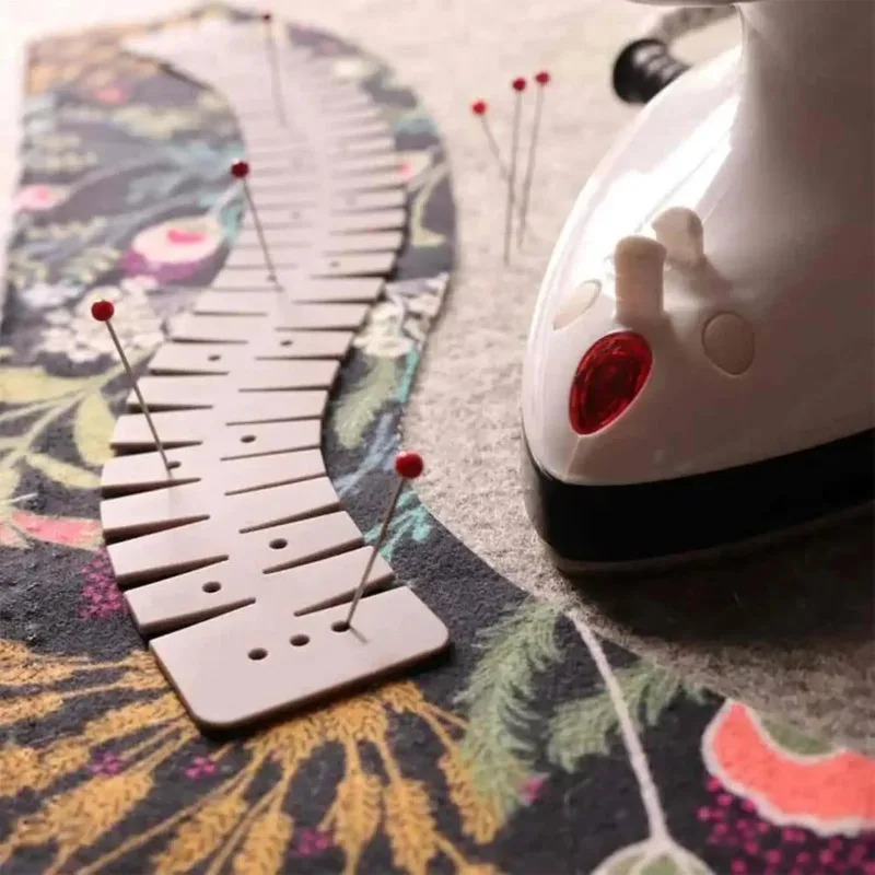 

Flexible Silicone Hemmer Sewing Ruler with Marking Holes DIY Sewing Auxiliary Tool Craft Supplies for Sewing Enthusiasts Gift