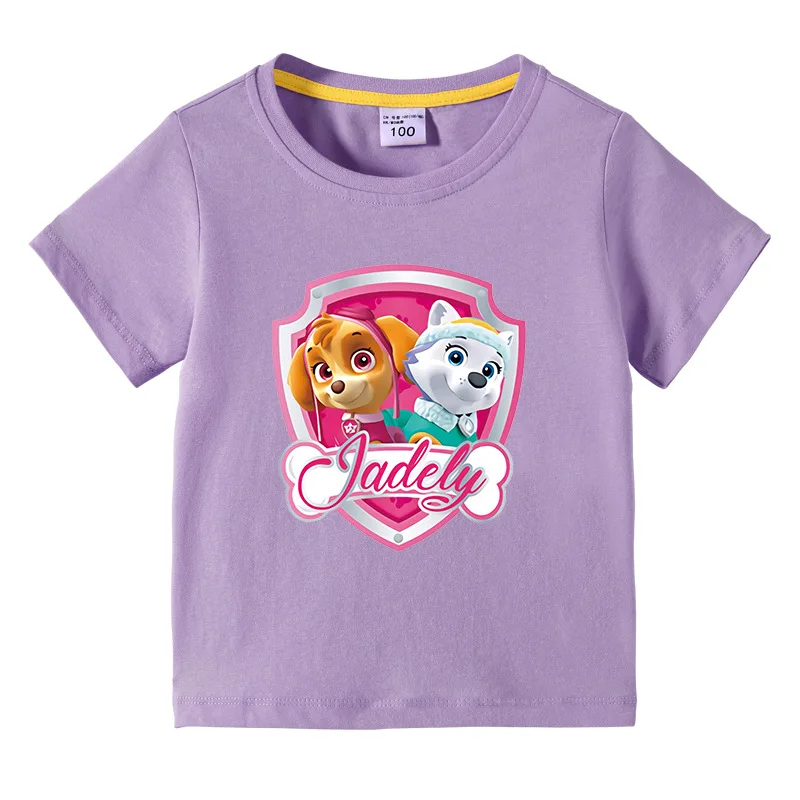 Paw Patrol T-shirt Cotton Girl Clothes Spin Master Kids Clothing Anime Printed Tees Cartoon Boys TopsFashion Children 4-12y