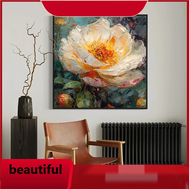 

F132 Painting Flowers Blooming Rich Abstract Thick Oil Flower American Living Room Decorative Painting Restaurant Paintings