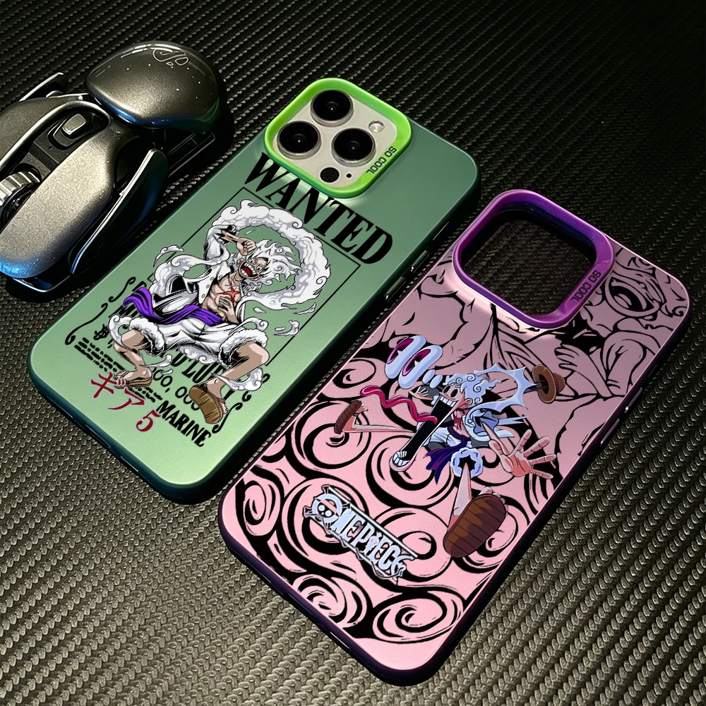 Funnys O-One Pieces Luffys Phone Case for iPhone 18 17 Air 16 16e 15 14 Plus 13 12 11 Pro Max X Xs XR Colorful Silver Hard Cover