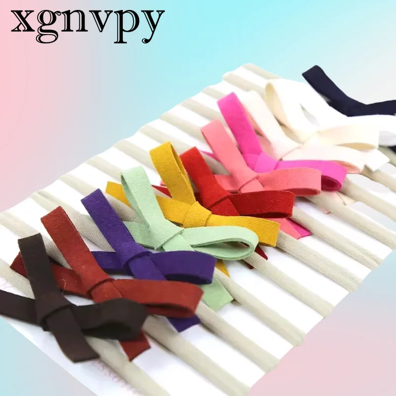 xgnvpy European and American new creative plush cotton hair tie headband with high elasticity and no hair bow nylon headband