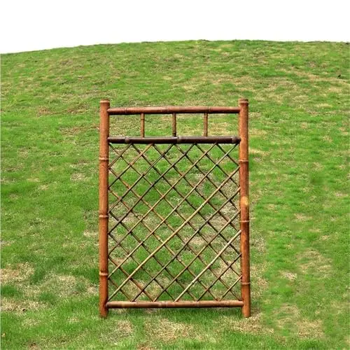 Rustic Bamboo Garden Gate, Japanese-Style Garden Trellis, Decorative Bamboo Trellis Fence, Plant Support for Climbing