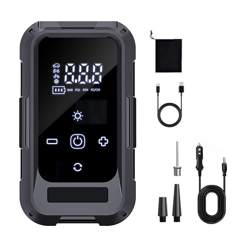 Portable Air Compressor 140 PSI Electric Bike Tire Pump with Digital Pressure Gauge for Car Motorcycle Bicycle Balls and More