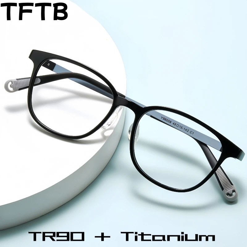 

TFTB Ultra-light TR90 Titanium Kids Glasses Frame Stylish Square Boy and Girl Eyewear Student Optical Prescription Eyeglasses