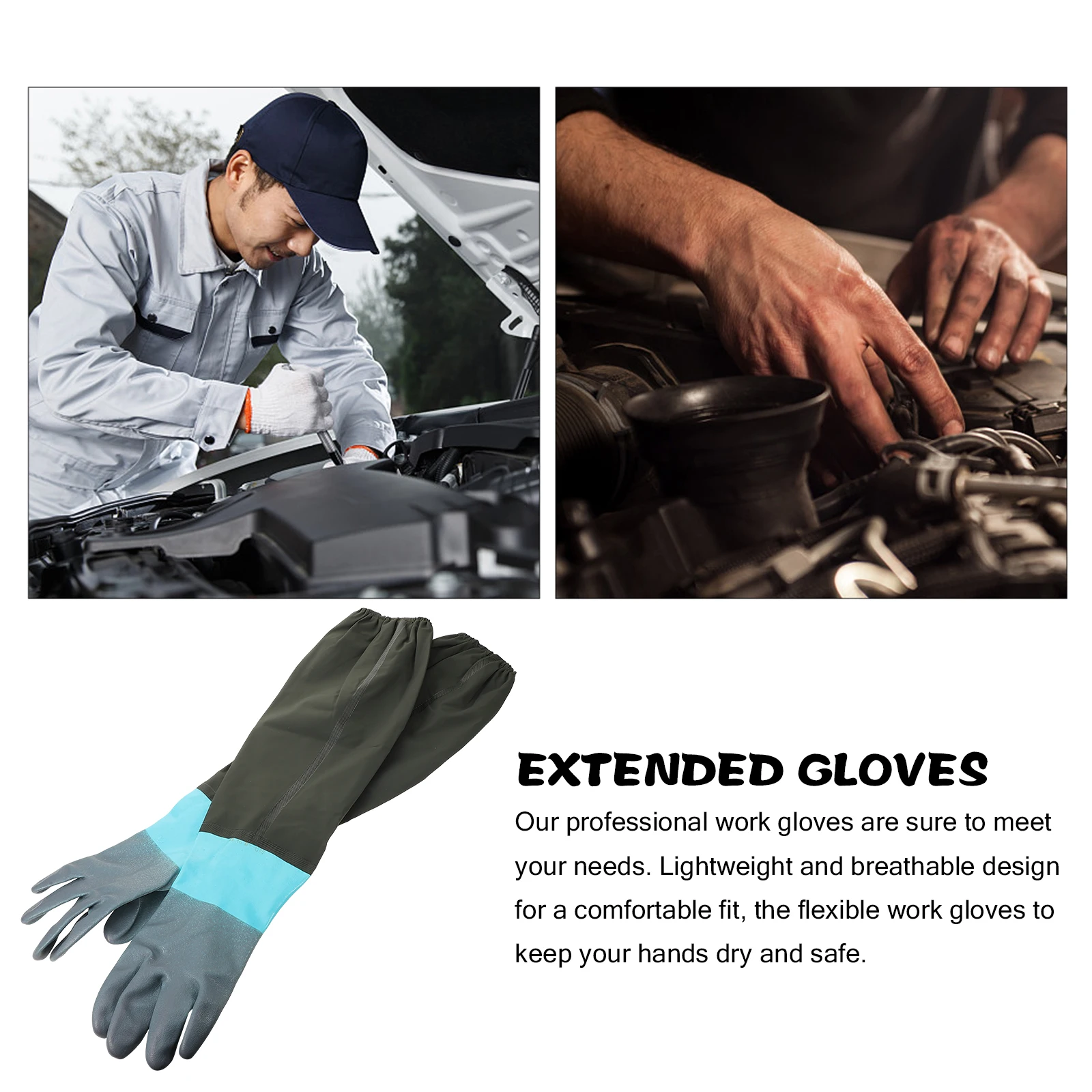 

70CM Anti-Puncture Waterproof Work Gloves for Construction Cleaning Industrial Tasks Heavy Duty Carrying Protective Gloves