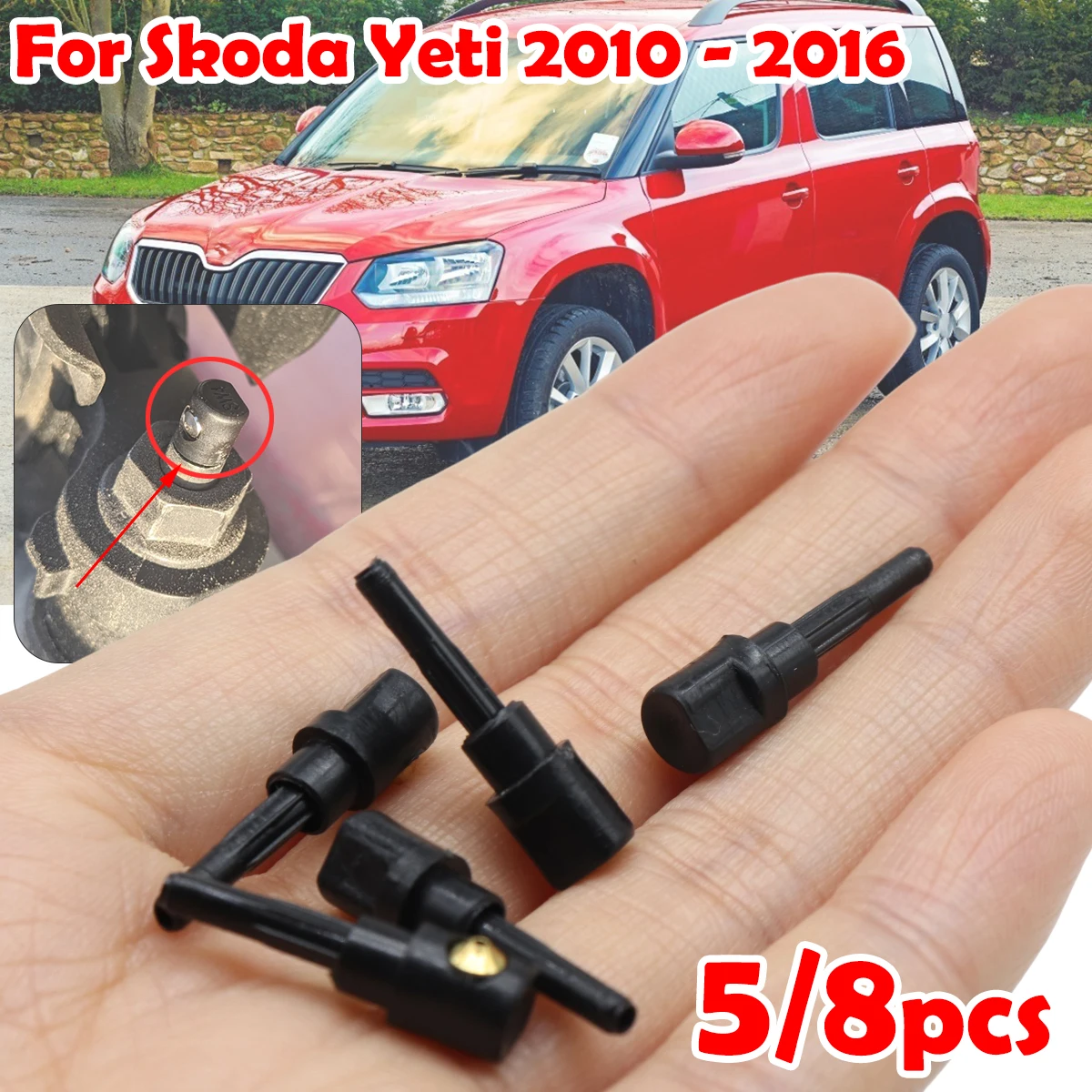 

5/8pcs For Skoda Yeti 2010 2011 2012 2013 2014 - 2016 Rear Windscreen Wiper Nozzle Washer Sprayer Jet Car Replacement 3B9955985A