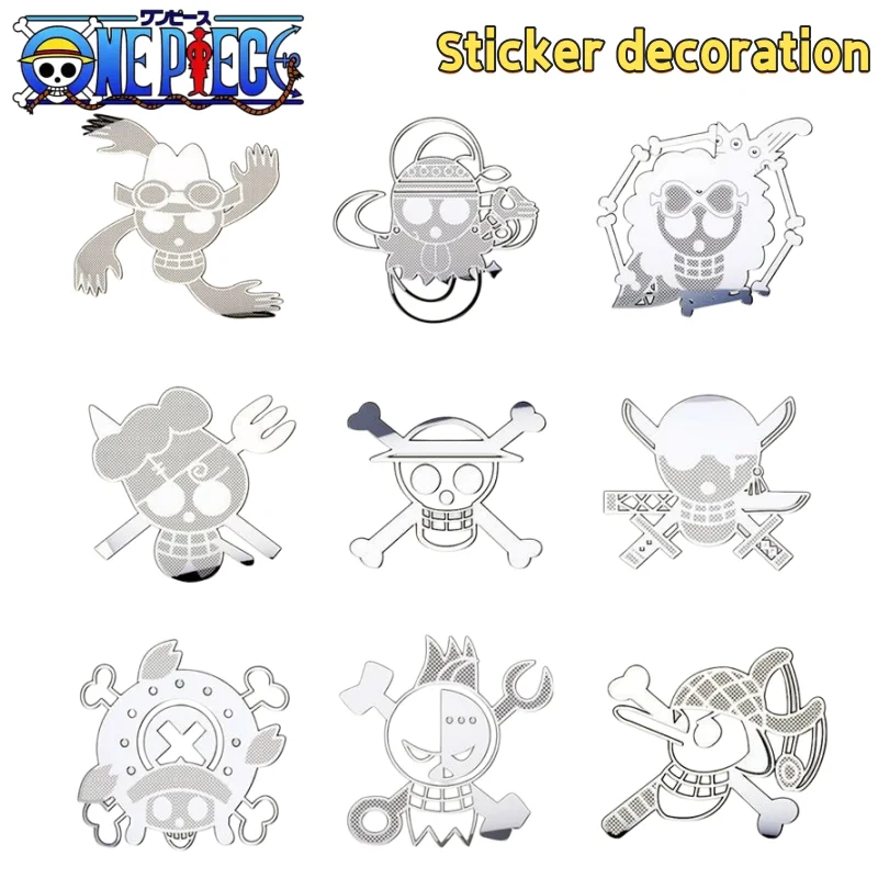 Autocollants Métalliques Personnalisés One Piece Luffy Nami – Décoration Créative de Personnages d'Anime de Haute Qualité