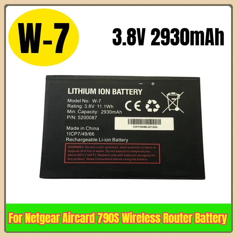 

3.8V 2930mAh W-7 Wireless Router Battery for Netgear Aircard 790S