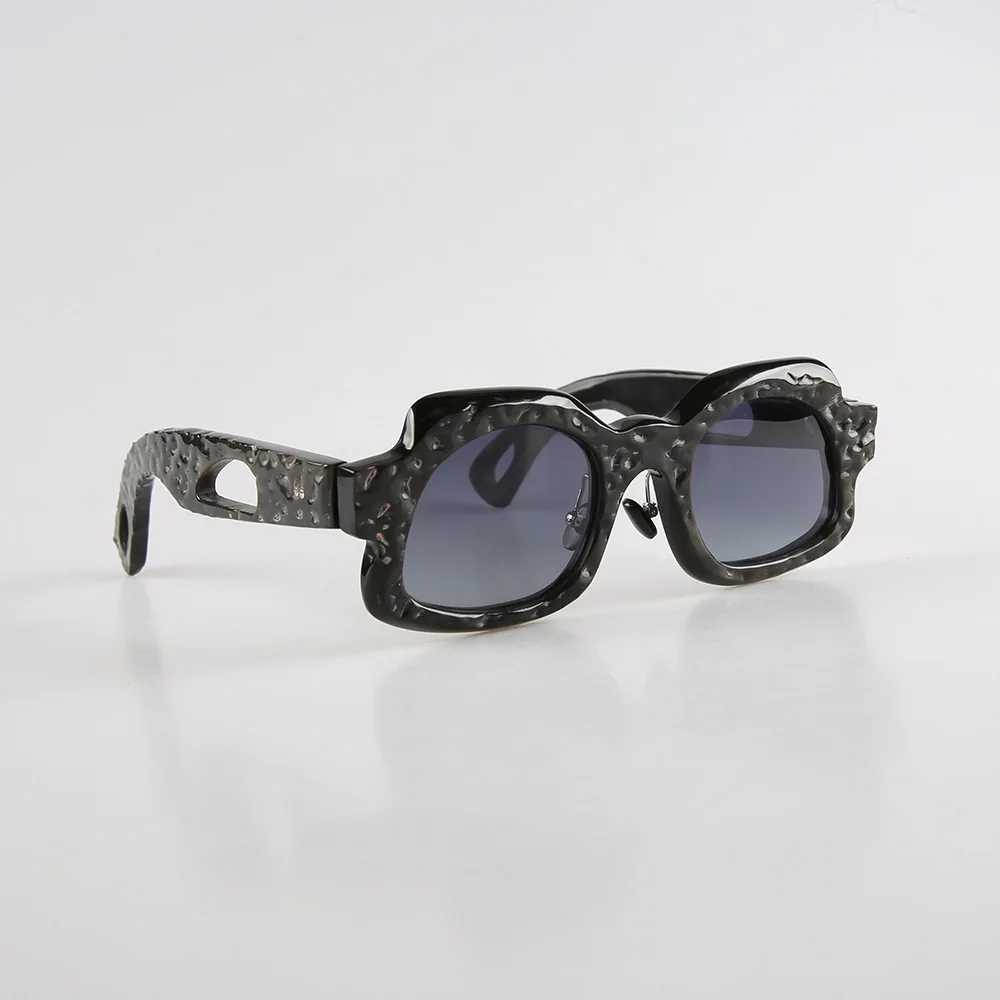 Man's Sunglasses Thick Hollowed-Out Handmade Buffalo Horn Women Sunglass Women Unique Classic Fashion Vintage Retro Glasses