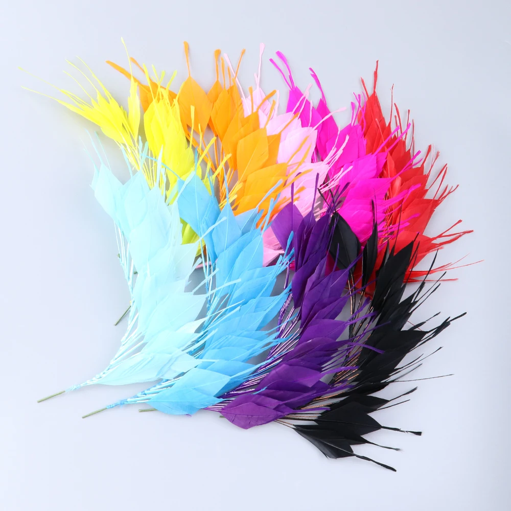 

5/10pcs Luxury Multicolor Goose Feather Flower Corsage Headdress for Wedding Party Handmade Natural Plume Decoration Accessory