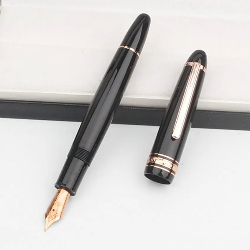 Luxury Msk MB 149 Review Piston Filling Fountain Pen Gold Plated Rings Filling Calligraphy Pens Via Inkwell with Serial Number