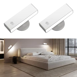 Lámpara Led de pared con rotación de 360, candelabro de pared regulable magnético para dormitorio, luz de montaje en pared inalámbrica, protección de luz, lámpara de mesa para libros