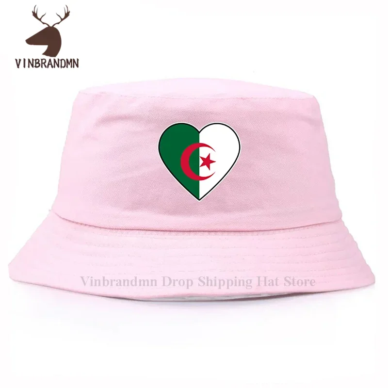 Algerian Heartbeat I Love Algeria Country Flag Heart Family baseball caps 100% cotton summer visor fishing hats 2024 bucket hats