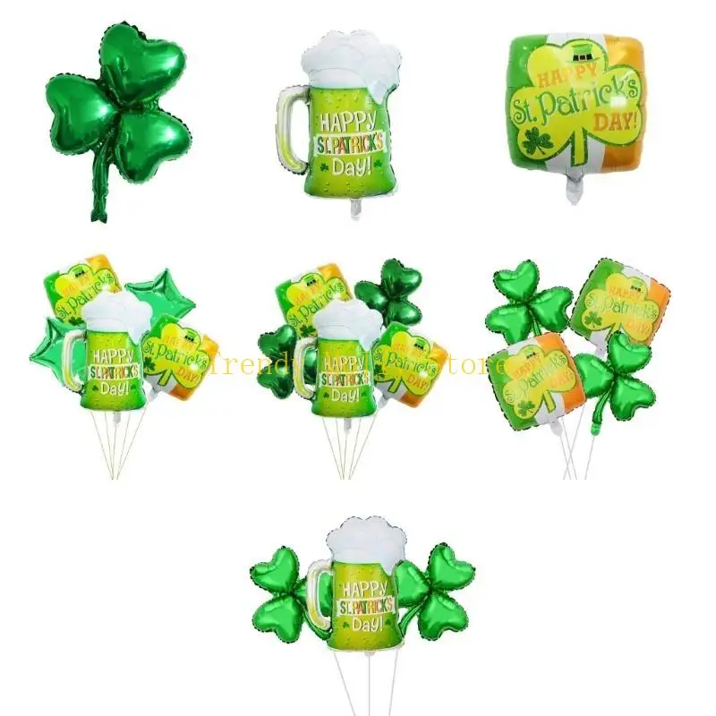 N5KB Irish Green Shamrock Clover-Balloons