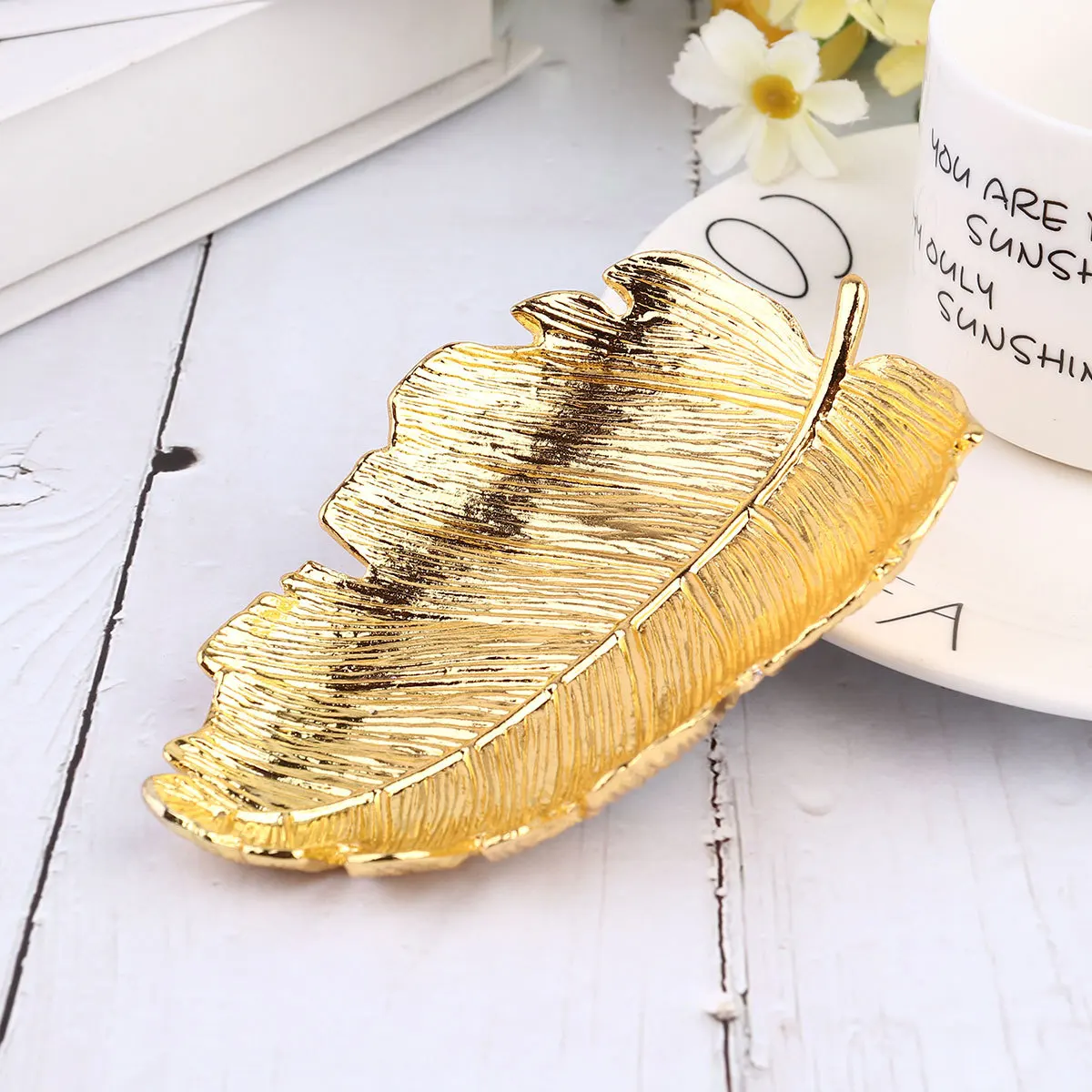 

1 шт., мини-поднос для ювелирных изделий в форме листа, золотые кольца, блюдо для хранения, органайзер для стола, домашняя декоративная тарелка, поднос для ювелирных изделий