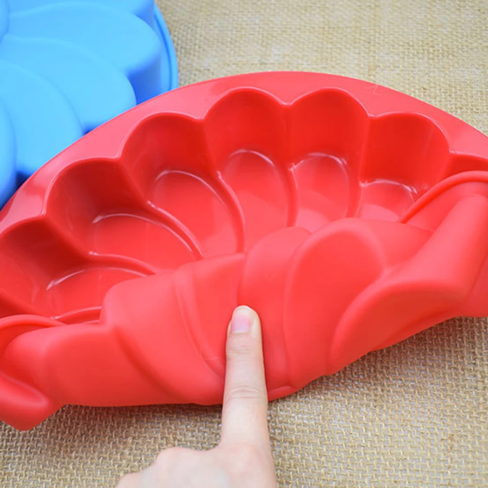 

2 Pcs Silicone Cake Pan Dishwasher Safe Mold Bakeware Large Mixed Colors Baking