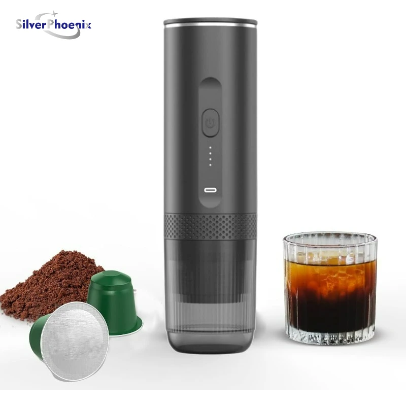 3-in-1 draadloze draagbare espressomachine Capsule koffiepoeder Reiskoffiezetapparaat Slimme extractie Draadloze verwarming Camping