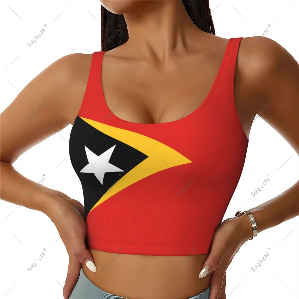 East Timor Flag Women Girl Activities Sports Vest for Female Yoga Vest Workout Vest Lightweight Trendy