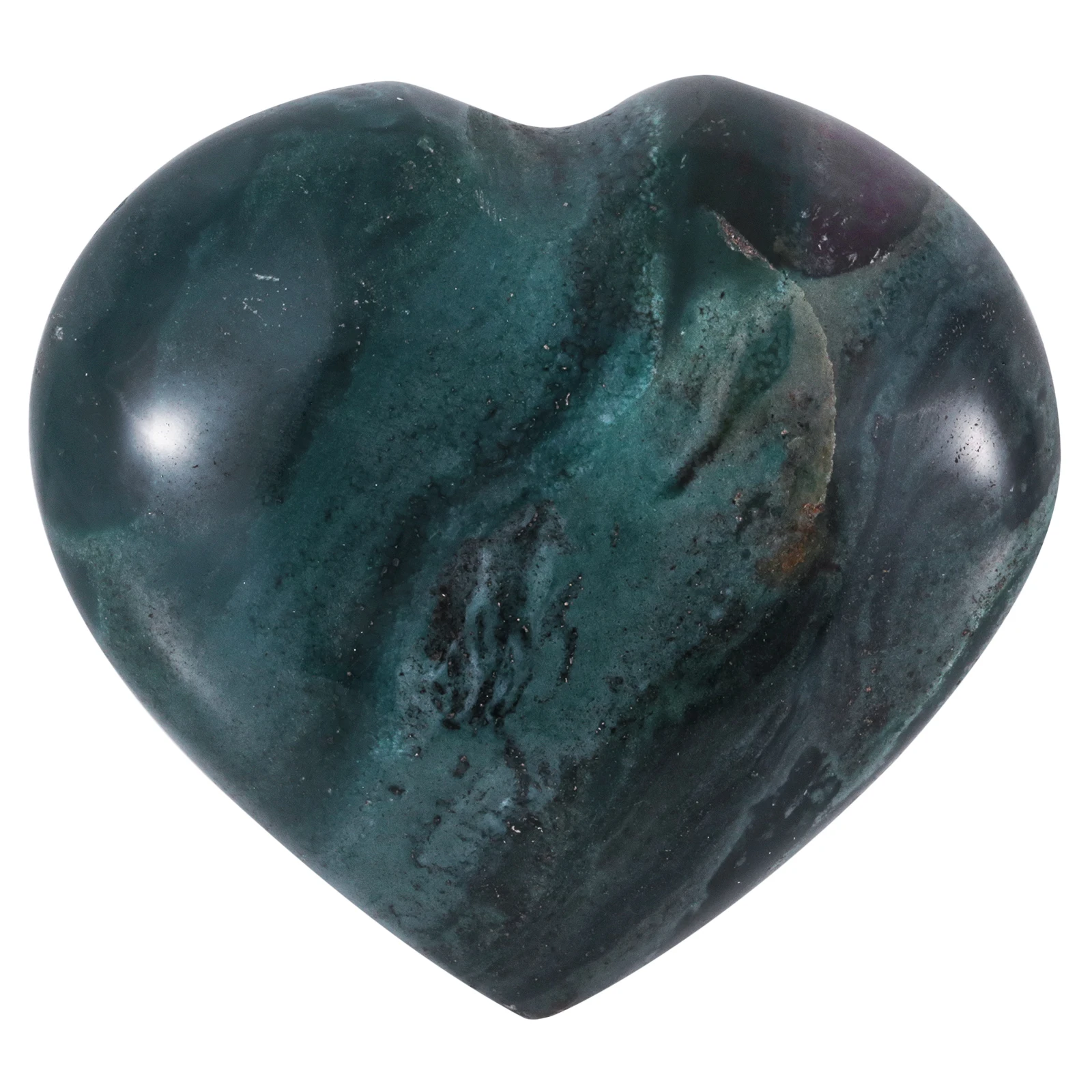 TUMBEELLUWA Natural Ocean Agate Crystal Love Heart Puff Stone Healing Worry Stone For Stress Relief Relaxation Meditation