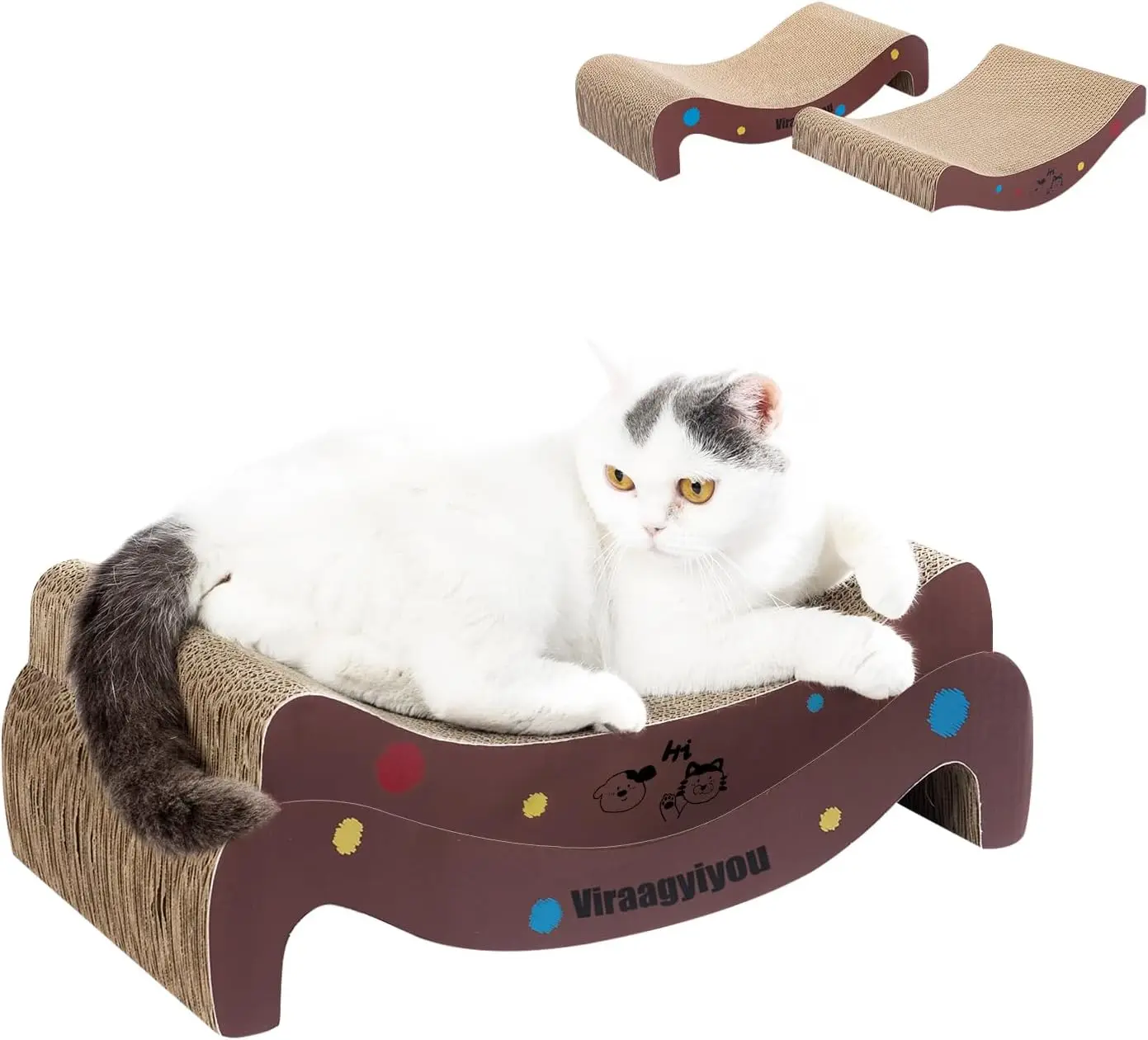 

Cat Scratcher Cardboard Scratch Pad for Cats Infinity Scratchers for Indoor Cats Kitten Scratching Post as Beds Board &