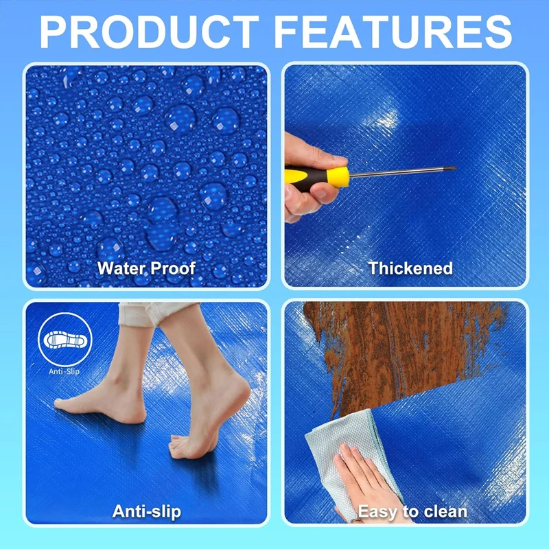 Rectangle Liner Pad Outdoor Pool Floor Tarp Prevents Punctures Or Wear Leak Proof Pool Liner For Above Ground Swimming Pool