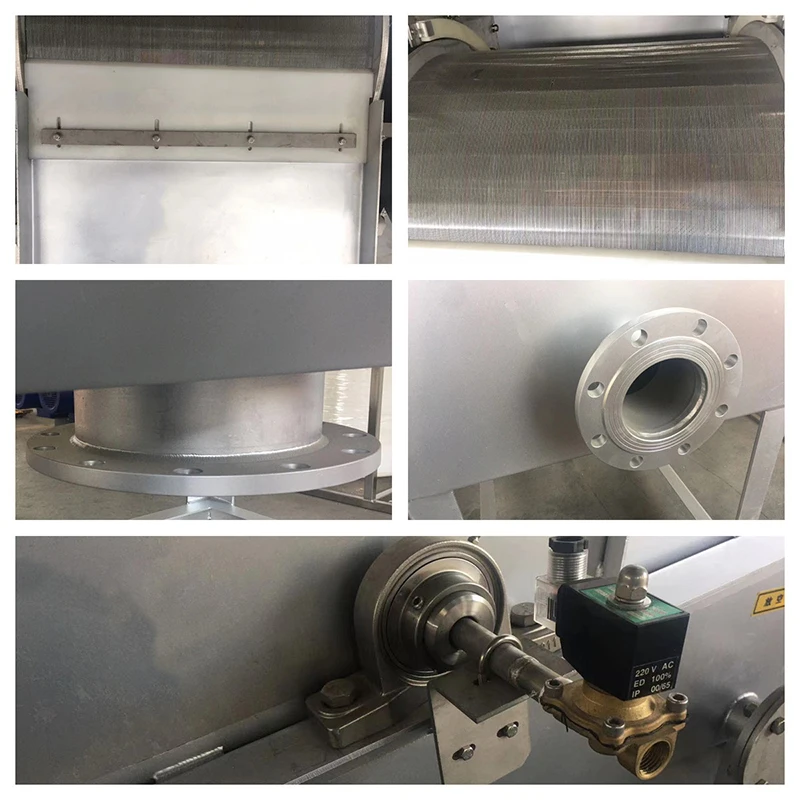 Water Circulation Drum Filtration System PLC Controlled High Capacity Micro Filter Water Purification Equipment With Engine