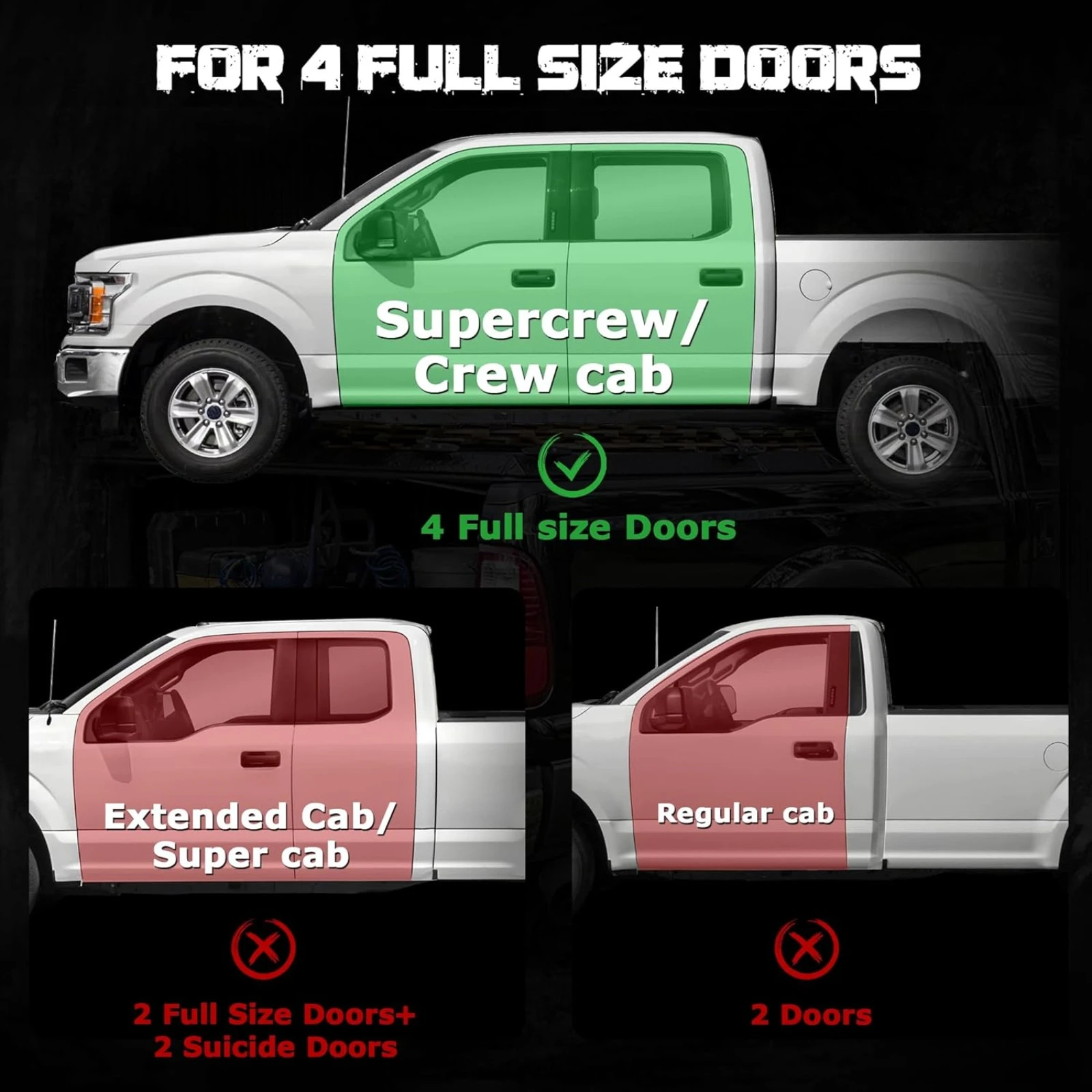 US  Underseat Storage Compatible with Ford F150(2015-2024)&Super Duty(2017-2024) SuperCrew/Crew Cab, Upgraded Rear Under Seat