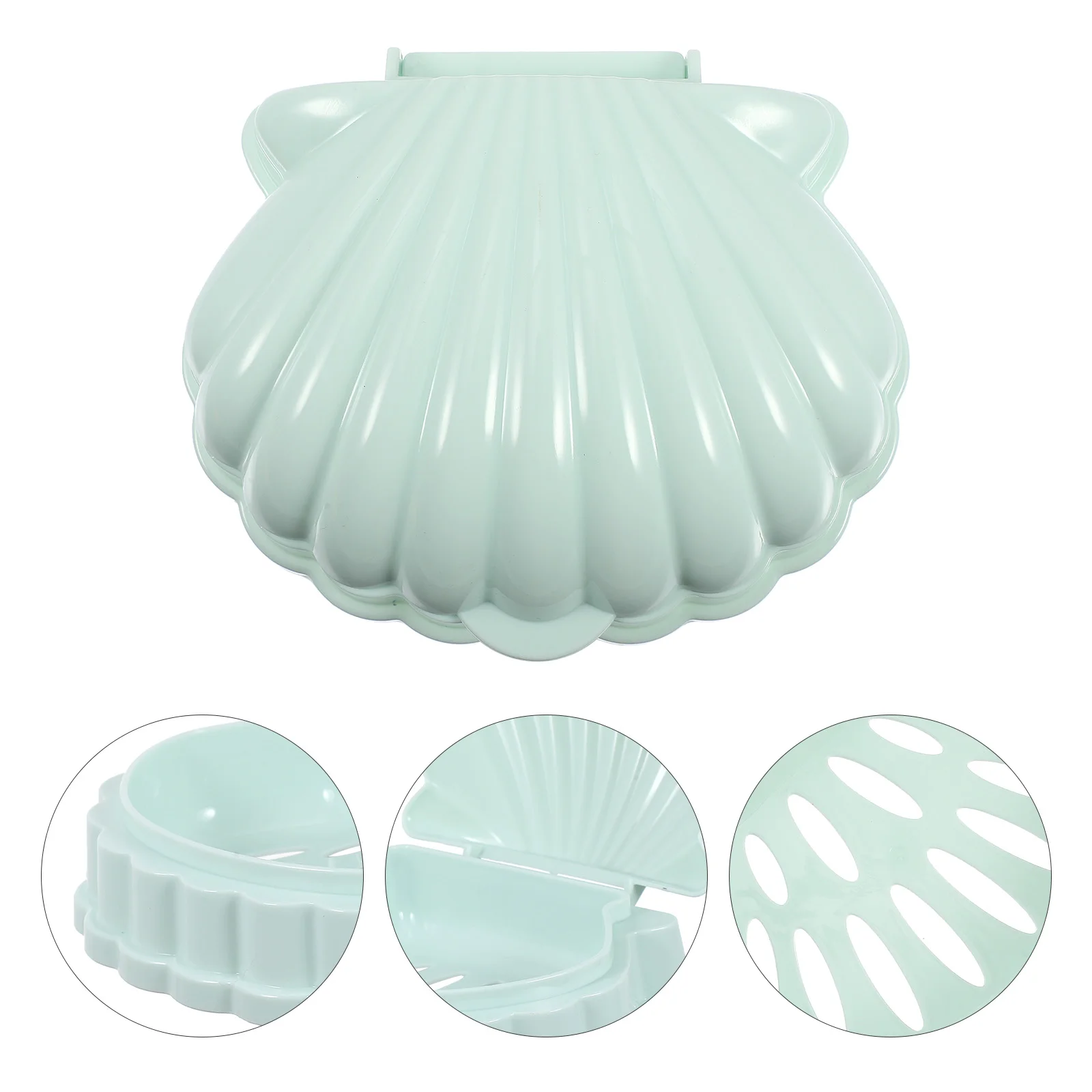 

2 Pcs Shell Soap Dish Holder Bar Container Sea with Drain Draining Tray Plastic Case Dishes for Holders