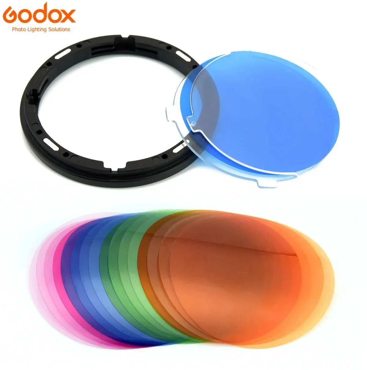 Godox AK-R16 Magnetic Mount Diffuser Plate with V-11C / V-11T Color Effect Gel Set for Godox V1 Series Flash Light Speedlite