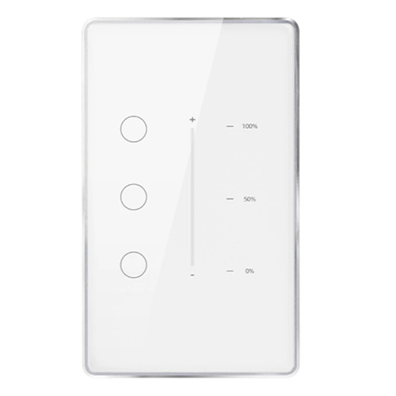 

Tuya Zigbee 3 Gang Dimmer Light Switch Tuya/Smart Life APP Remote Control US EU Standard Switch Percentage Control