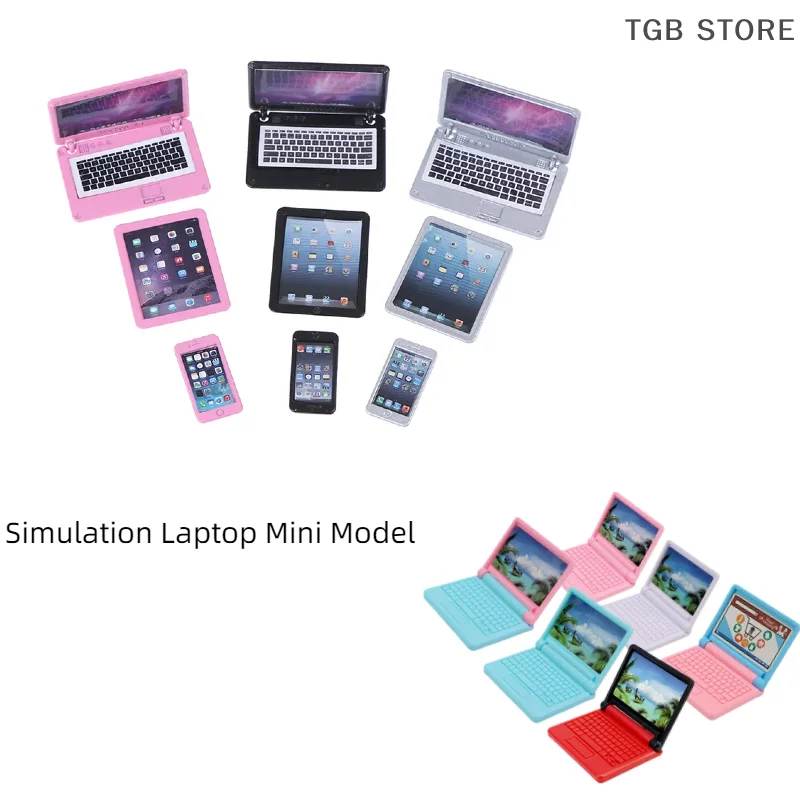 

1/3Pcs 1/6 Scale Dollhouse Miniature Mobile Phone Tablet Computer