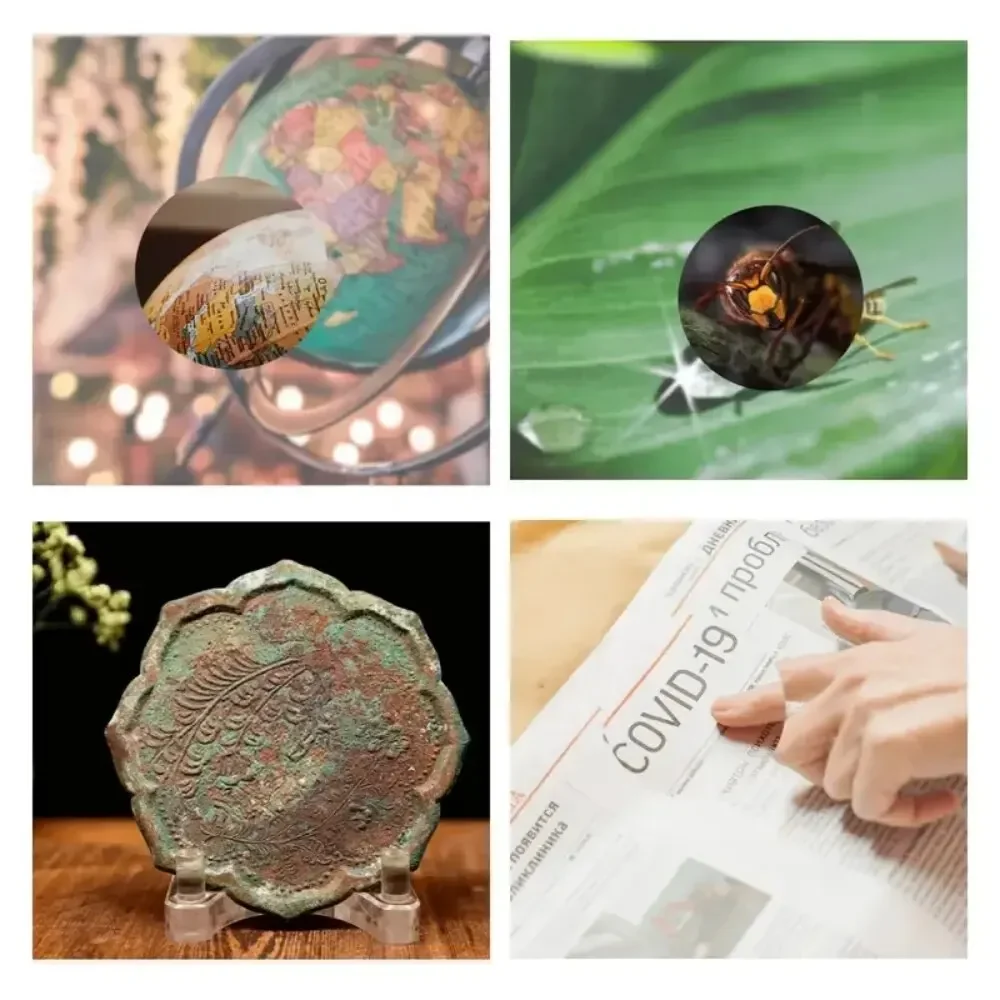 60X Handlupe Mini Pocket UV Lupe Tragbare Juwelier Mikroskop Lupe mit LED-Licht