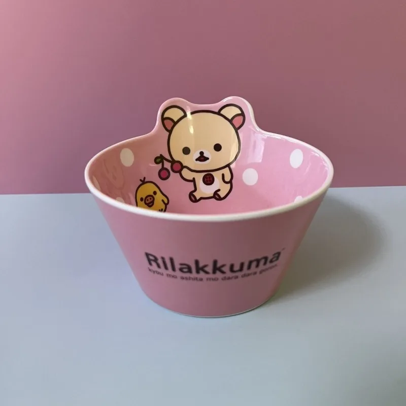 Rilakkuma polka dot print rice soup bowl creative cartoon tableware home rice bowl cute view 6
