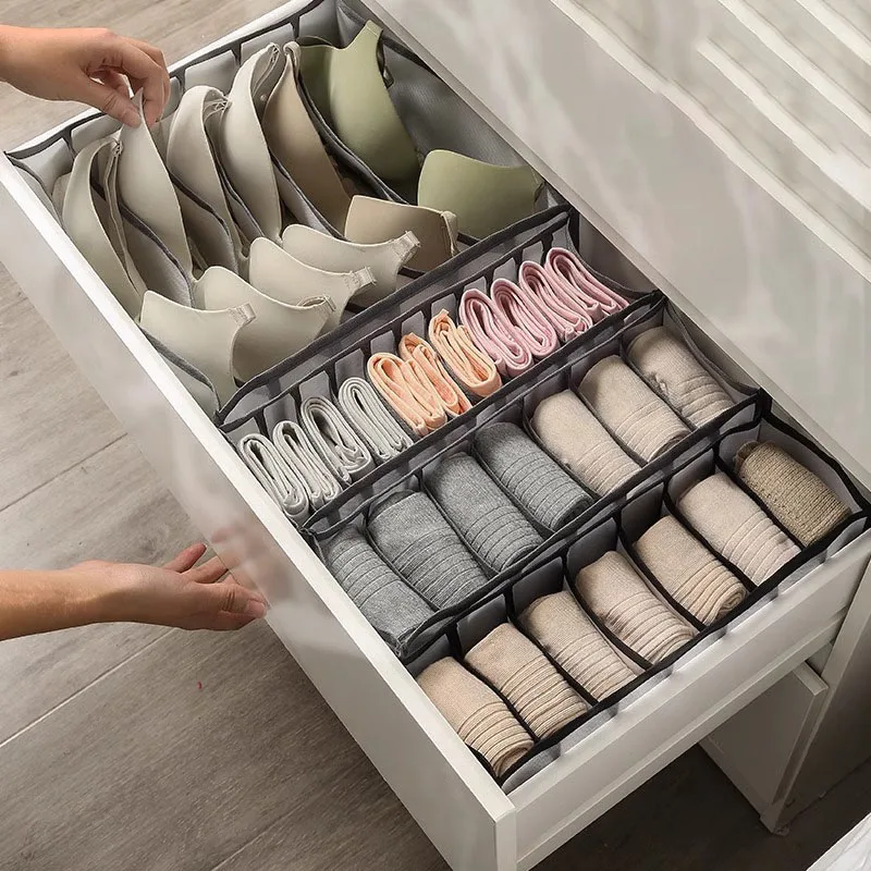 Underwear Storage Basket Bra Panties Socks Household Drawer Storage Separate Box Wardrobe Clothes Pants Compartments Organizer
