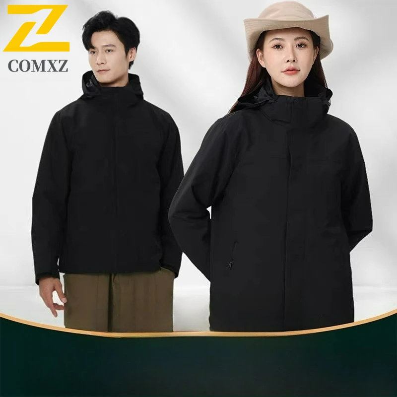 

Men's Jacket Autumn 2025 New Trendy Outdoor Softshell Hooded Couple Rush Coat Windproof Waterproof Lightweight Breathable Coats