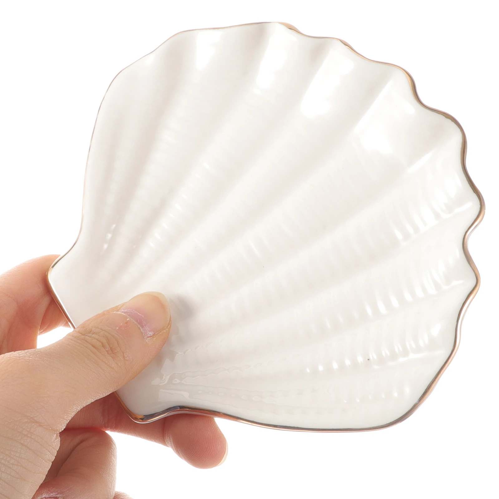 

Ceramic Jewelry Tray Seashell Ring Dish for Necklace Earring Storage Organizer Home Decor Accessory Display Container